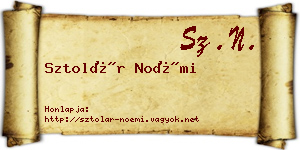 Sztolár Noémi névjegykártya